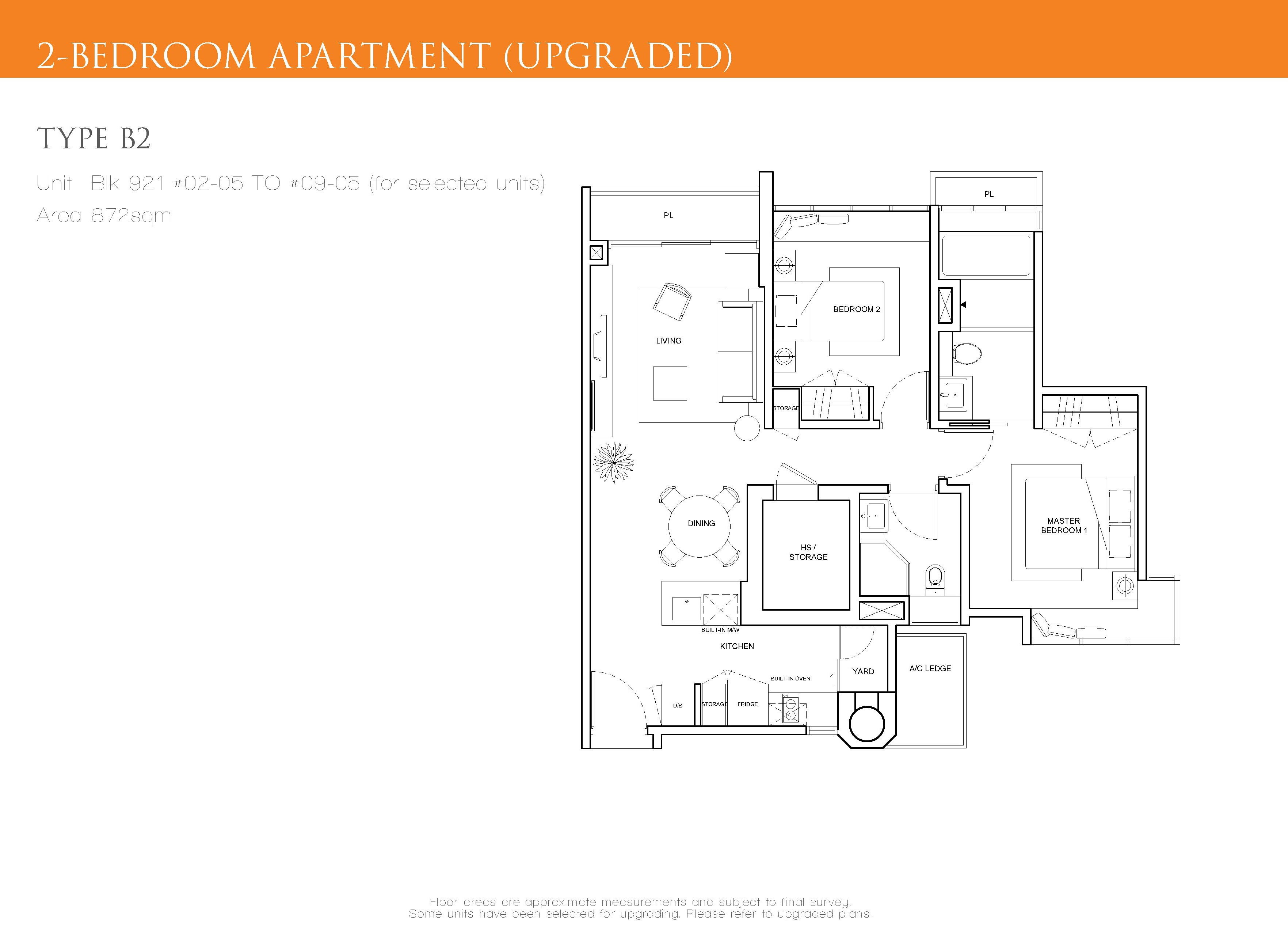 The Cascadia 2 Bedroom Floor Plan Type B2(Upgraded)