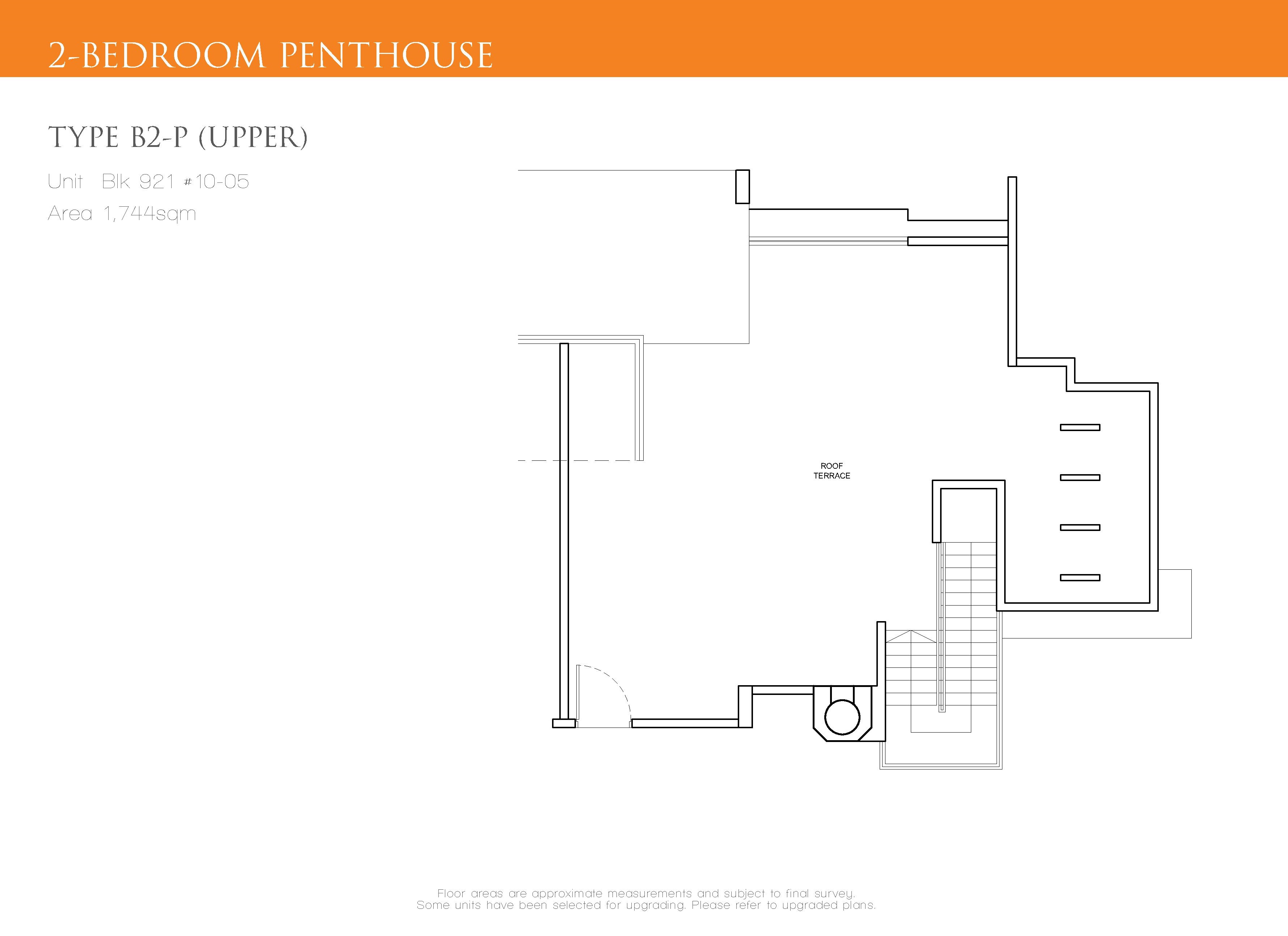 The Cascadia 2 Bedroom Penthouse Floor Plan Type B2-P(Upper)