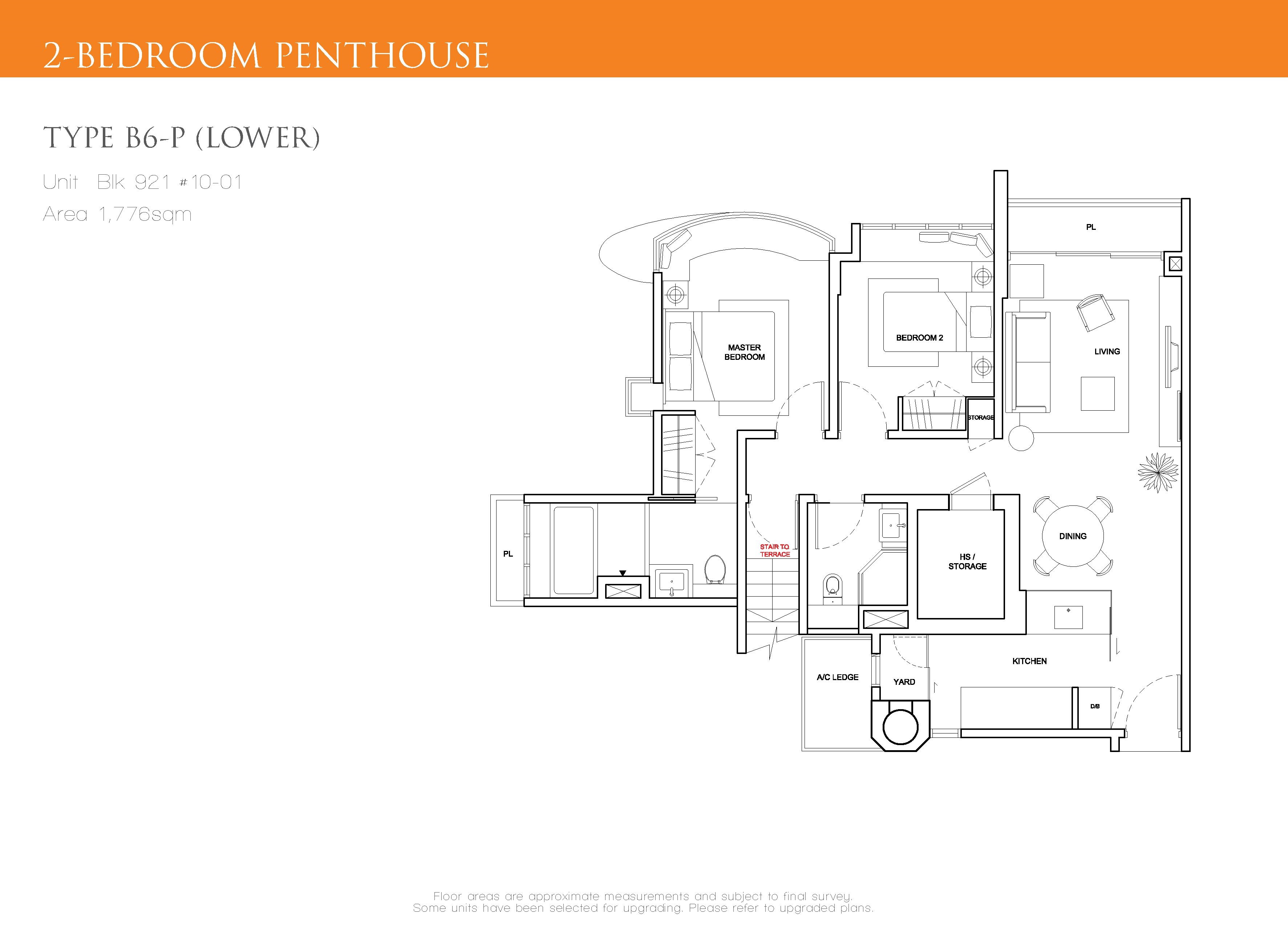 The Cascadia 2 Bedroom Penthouse Floor Plan Type B6-P(Lower)