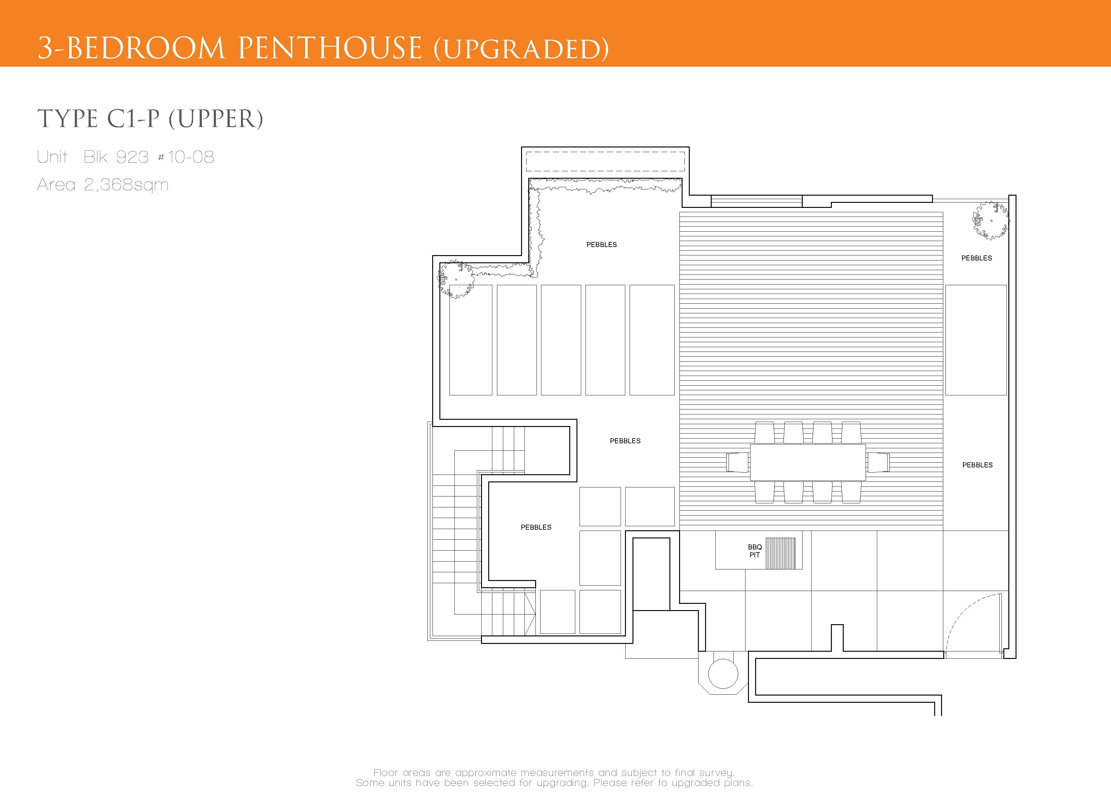The Cascadia 3 Bedroom Penthouse Floor Plan Type C1-P(Upper)(Upgraded)